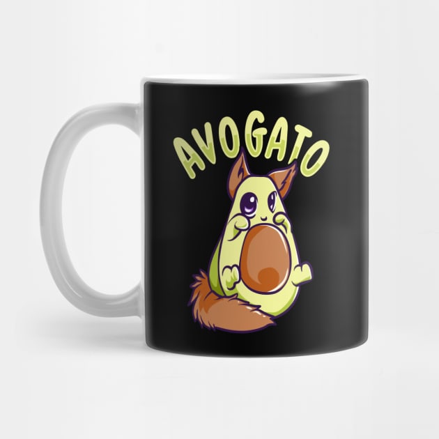 Cute Avogato Avocado Cat Funny Kitty Avo-gato Pun by theperfectpresents